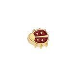Kraal Ladybug Rood-Goud 24K DQ 9,5mm-bedels-Kraaltjes van Renate