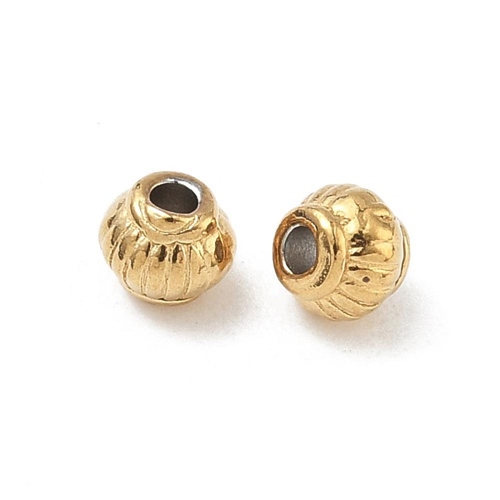 Kraal tantern RVS premium 18K goud 4,5mm - per stuk-Onderdelen-Kraaltjes van Renate