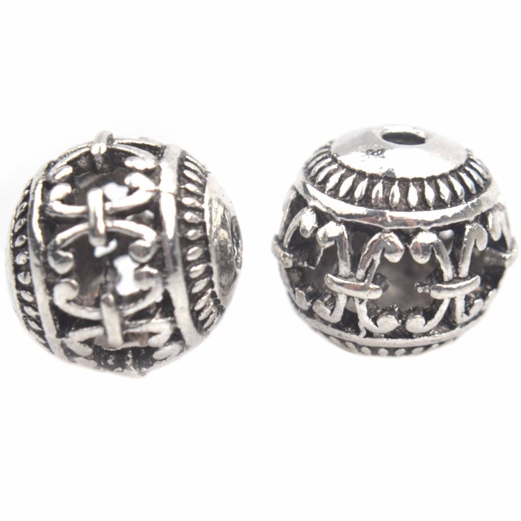 Kraal Ø1,5mm hollow curls Zilver 11x10mm-Kraaltjes van Renate