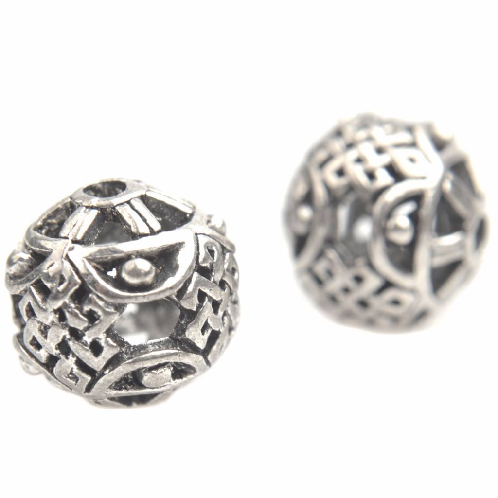 Kraal Ø1,5mm hollow lucky knot Zilver 9x8mm-Kraaltjes van Renate