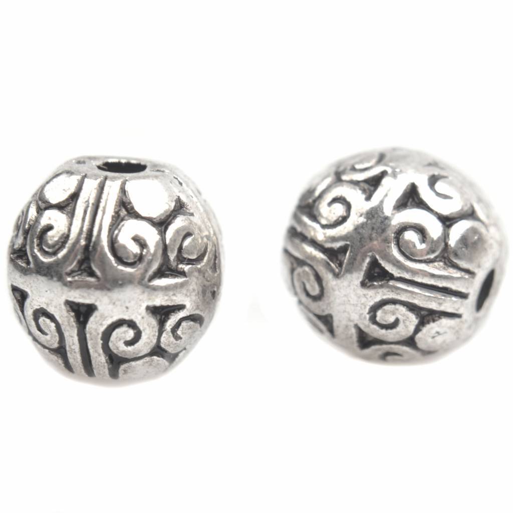 Kraal Ø1,5mm rond krullen Zilver 10mm - 4 stuks-Kraaltjes van Renate