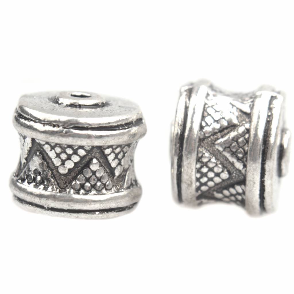 Kraal Ø1,5mm rond triangles Zilver 10x9mm - 3 stuks-Kraaltjes van Renate