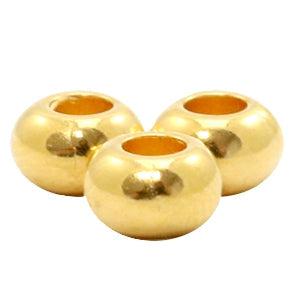 Kraal Ø3mm 24kr plating Goud DQ 6x4mm-Kralen-Kraaltjes van Renate