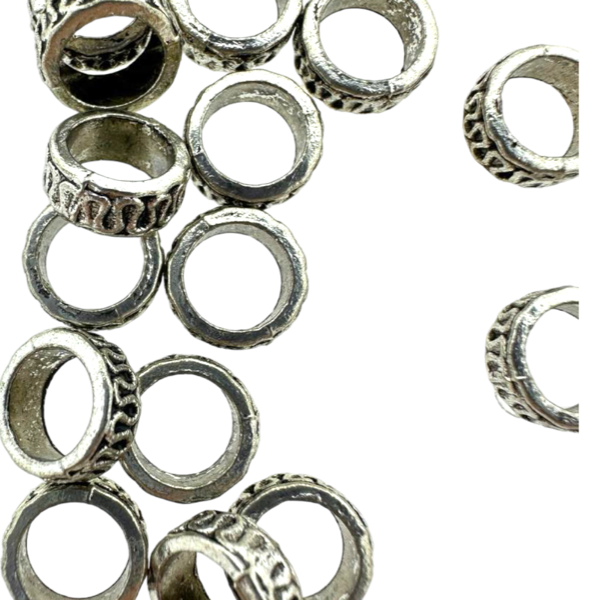 Kraal Ø6mm zilver motief 8mm- per 15-Kralen-Kraaltjes van Renate