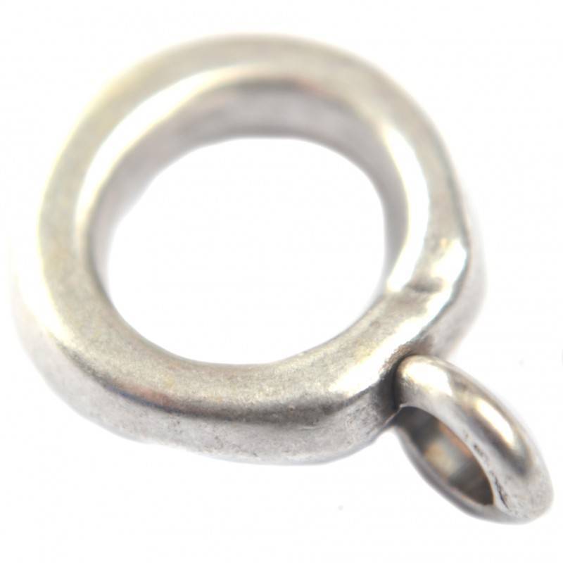 Kraal Ø7mm met oog metaal zilver DQ 16.5x11mm-Kraaltjes van Renate