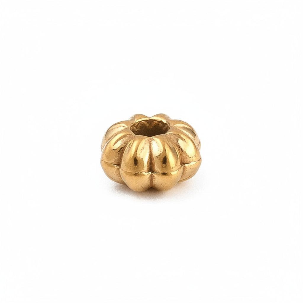 Kraal Pompoen Premium RVS Goud 5x3mm - per stuk-Kralen-Kraaltjes van Renate