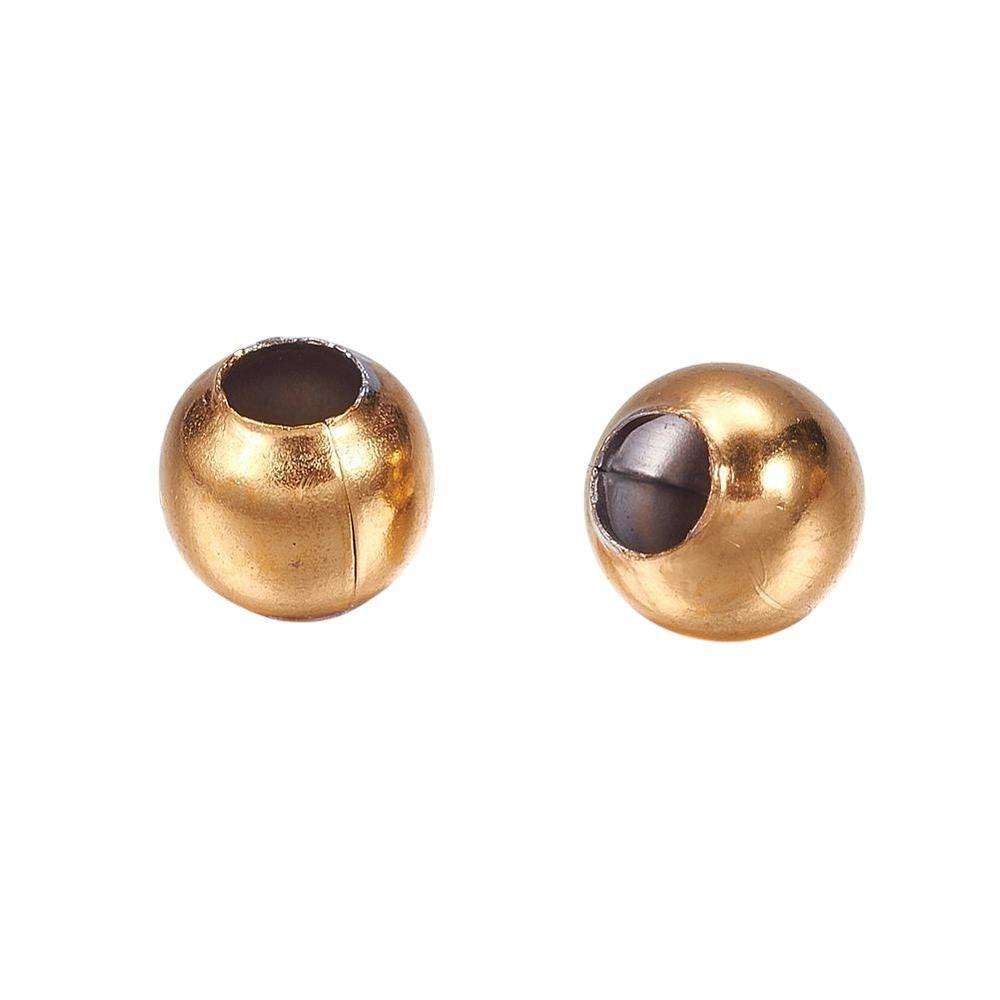 Kraal RVS 18K goud 4mm- per stuk-Kralen-Kraaltjes van Renate