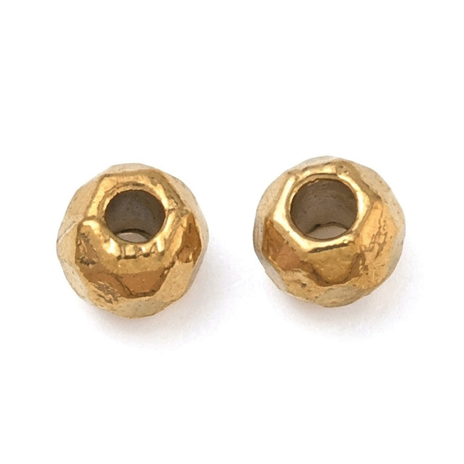 Kraal RVS Facet Rond Goud 4mm - per stuk-Kralen-Kraaltjes van Renate