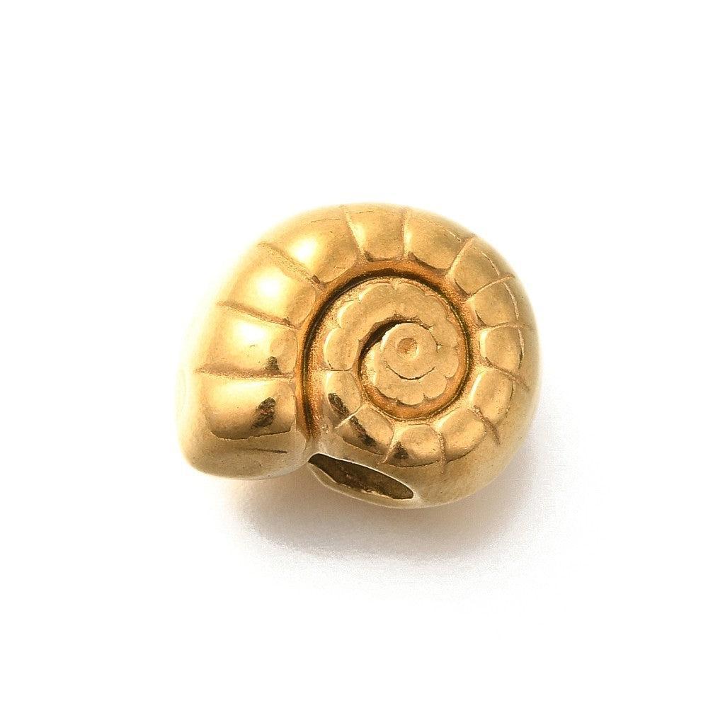 Kraa Schelp Premium RVS Goud 13x16mm - per stuk-Kralen-Kraaltjes van Renate