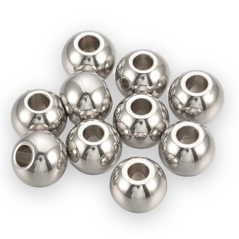 Kraal RVS Zilver 4mm Ø1,5mm - 20 stuks-Kralen-Kraaltjes van Renate