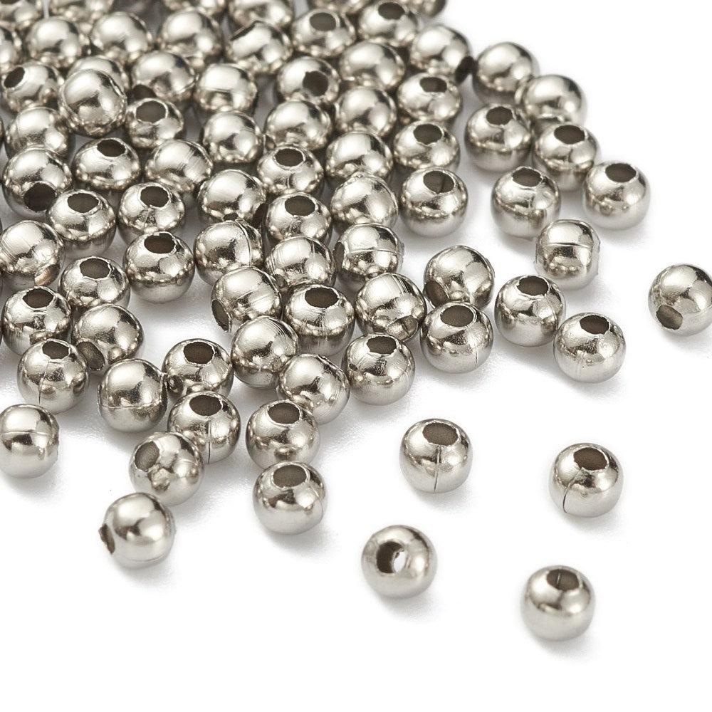 Kraal RVS Zilver 3mm- per 5 stuks-Kralen-Kraaltjes van Renate
