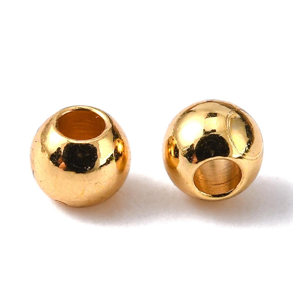 Kraal RVS goud 4mm- per 10 stuks-Kralen-Kraaltjes van Renate