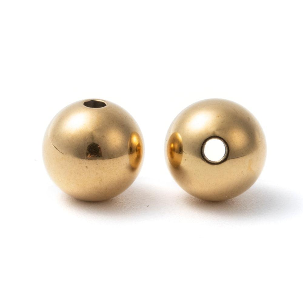 Kraal Rond Premium RVS Goud 10mm - per stuk-Kralen-Kraaltjes van Renate