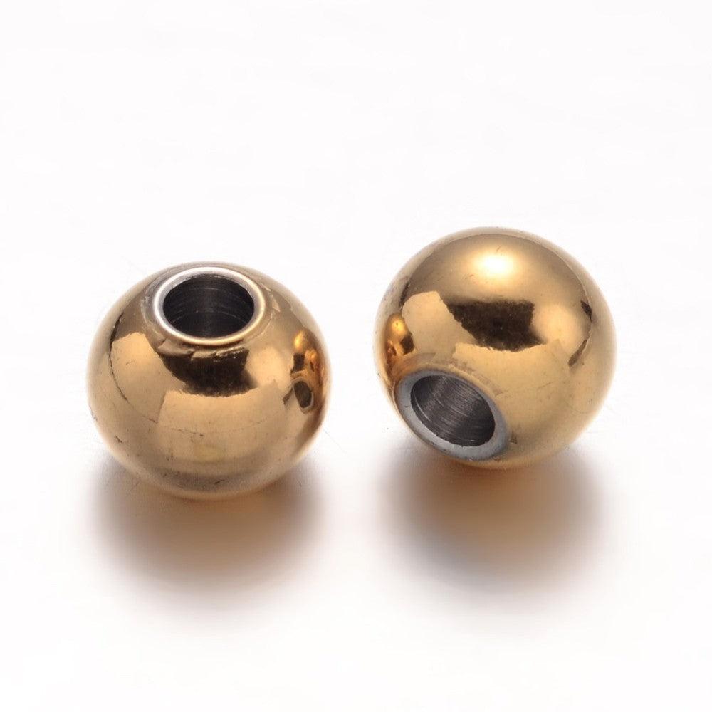 Kraal Rond Premium RVS Goud 6mm - per stuk-Kralen-Kraaltjes van Renate