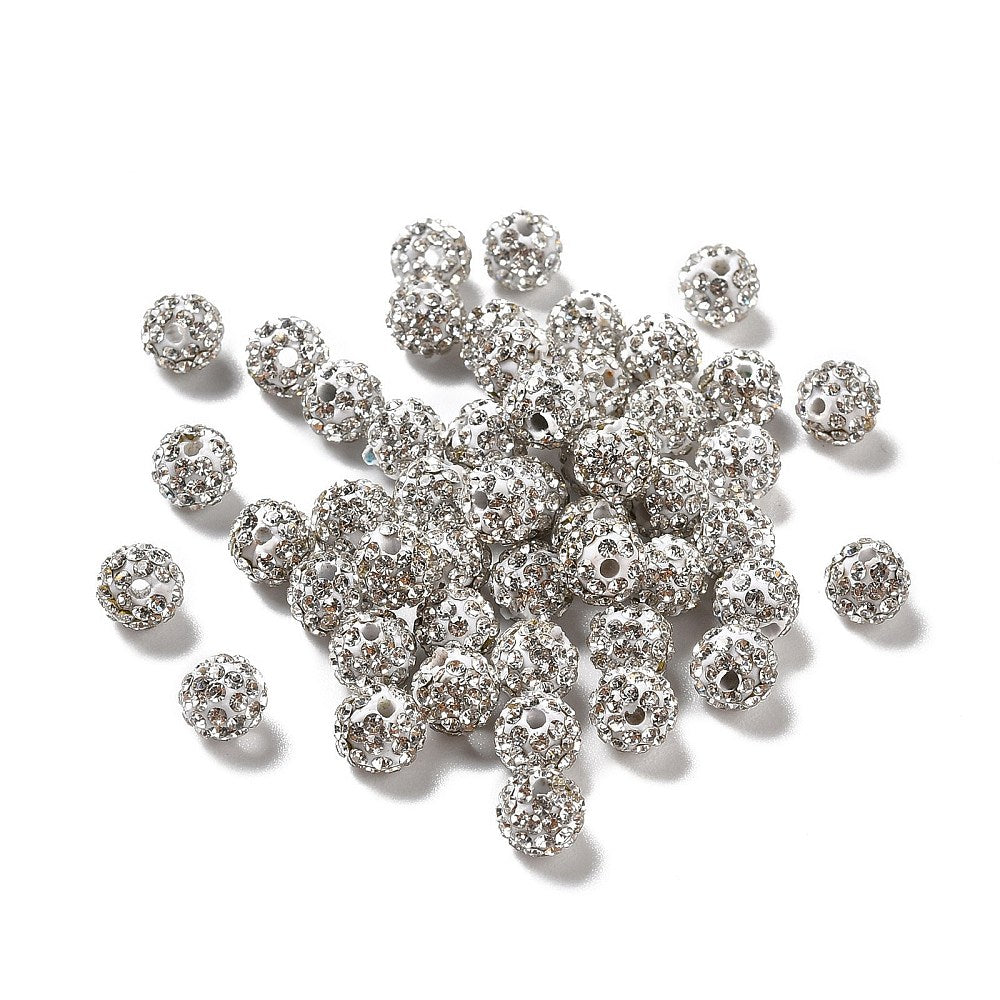 Kraal Rond strass wit 6mm - per stuk-bedels-Kraaltjes van Renate