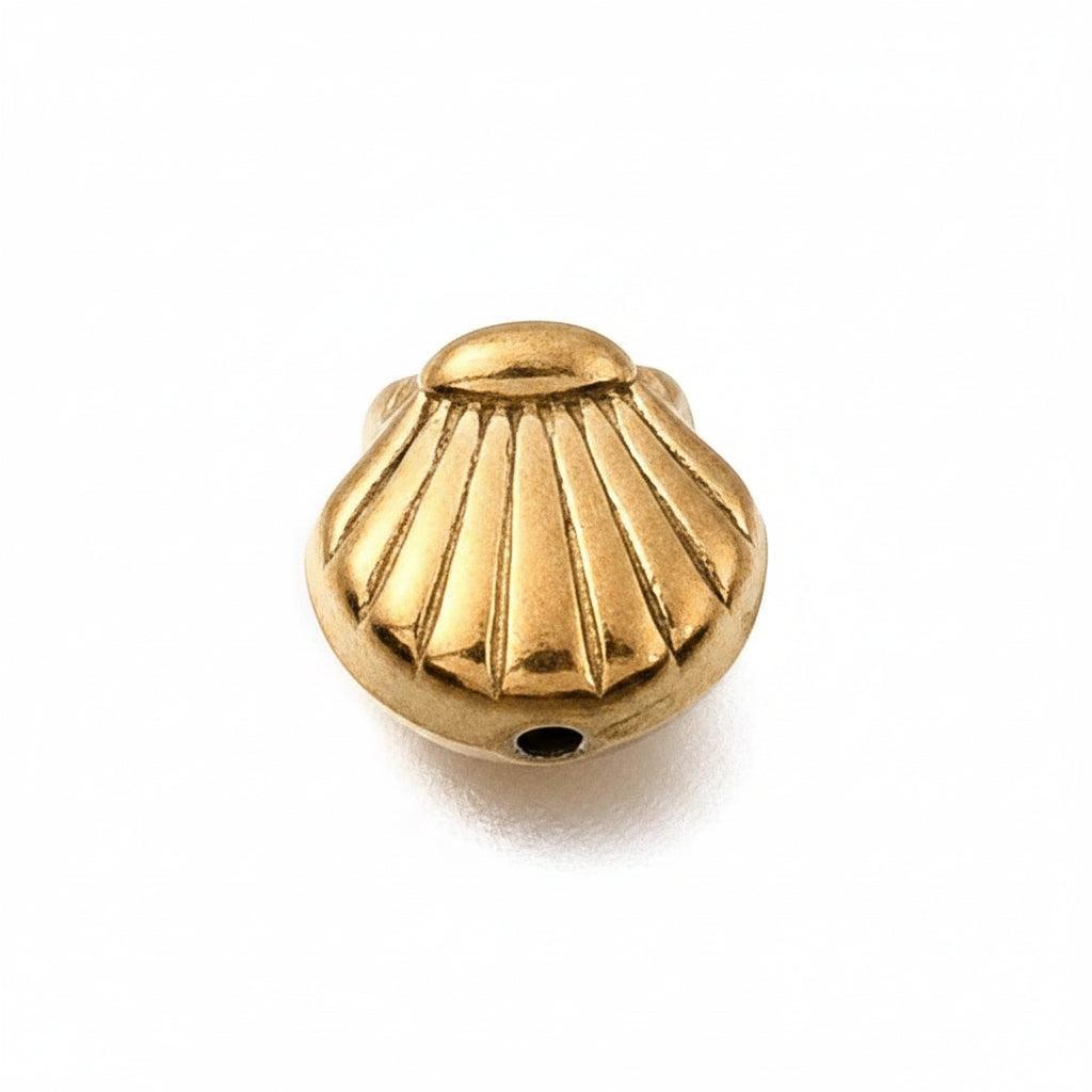 Kraal Schelp Premium RVS Goud 7mm - per stuk-Kralen-Kraaltjes van Renate