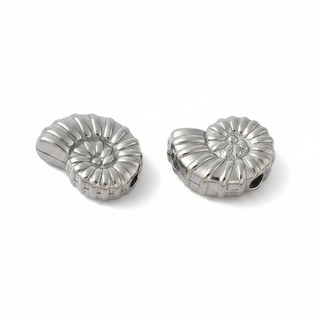 Kraal Schelp Premium RVS Zilver 9.5mm - per stuk-Kralen-Kraaltjes van Renate