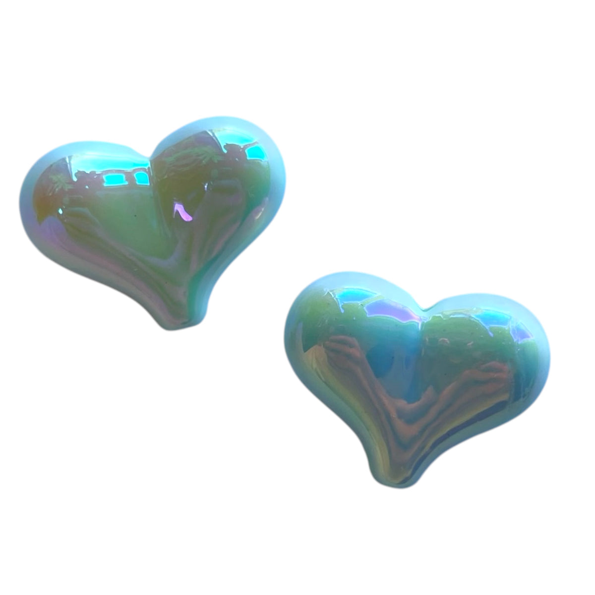 Kraal UV plated acryl hart groen 16,5mm- per stuk-Kralen-Kraaltjes van Renate