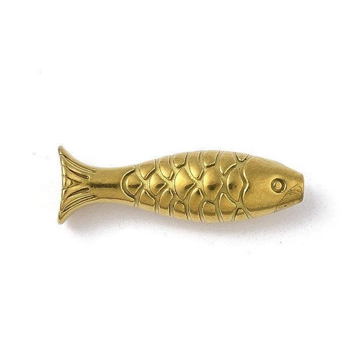 Kraal Vis RVS Goud 20.5x6.5mm - per stuk-Kralen-Kraaltjes van Renate