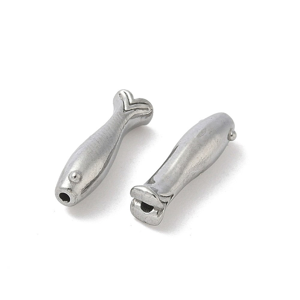 Kraal Vis RVS Zilver 14x4mm - per stuk-Kralen-Kraaltjes van Renate