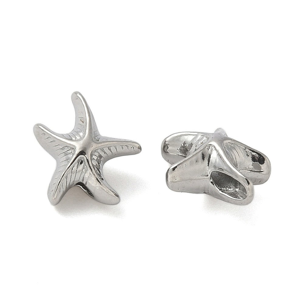 Kraal Zeester RVS Zilver 9.5mm - per stuk-Kralen-Kraaltjes van Renate