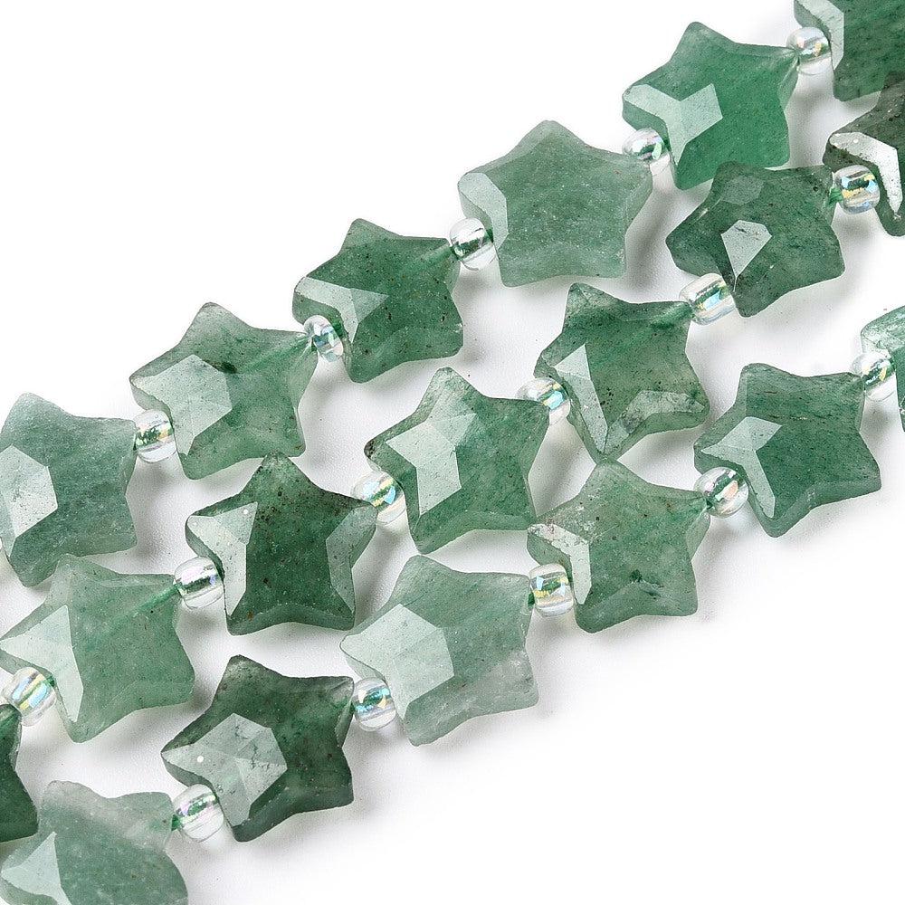 Kraal aventurijn faceted ster 10x4mm- per stuk-Kralen-Kraaltjes van Renate