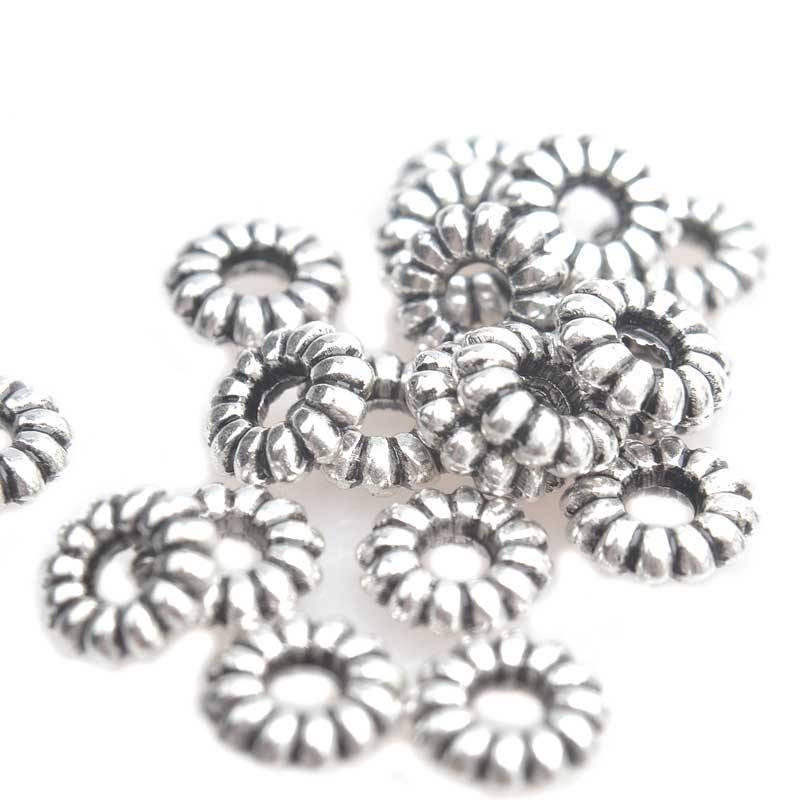 Kraal bali spacer Zilver 6,5x1mm - 20 stuks-Kraaltjes van Renate