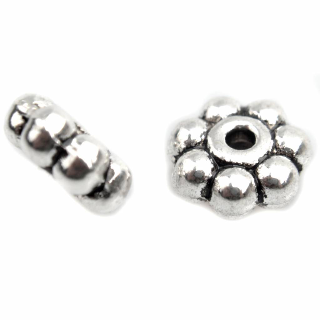 Kraal bali spacer Zilver 8x3mm - 12 stuks-Kraaltjes van Renate
