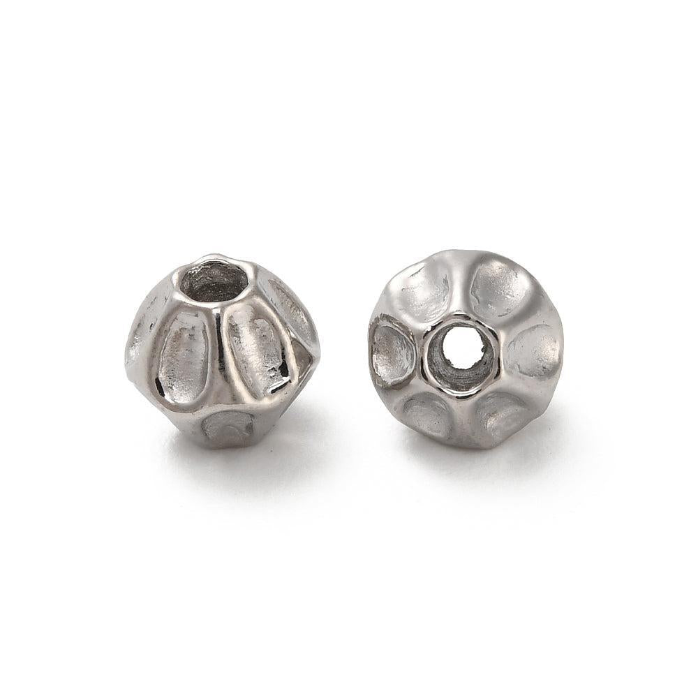 Kraal bicone RVS zilver 5,8mm - per stuk-Onderdelen-Kraaltjes van Renate