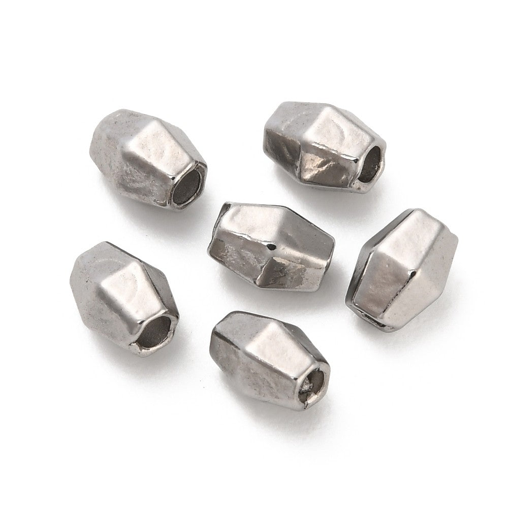 Kraal bicone facet RVS Zilver 5mm - per stuk-Kralen-Kraaltjes van Renate