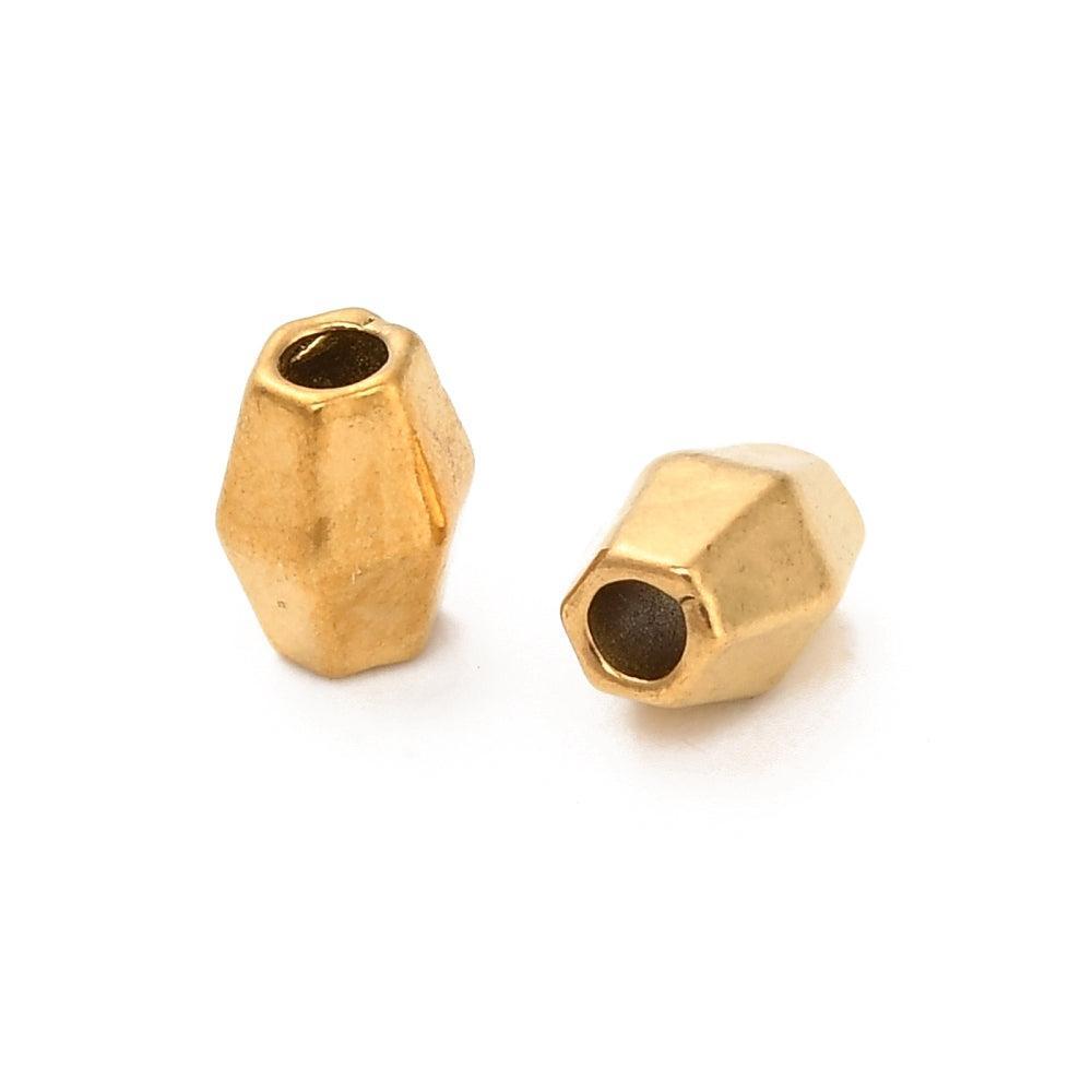 Kraal bicone facet RVS premium 18K goud 5mm - per stuk-Kralen-Kraaltjes van Renate