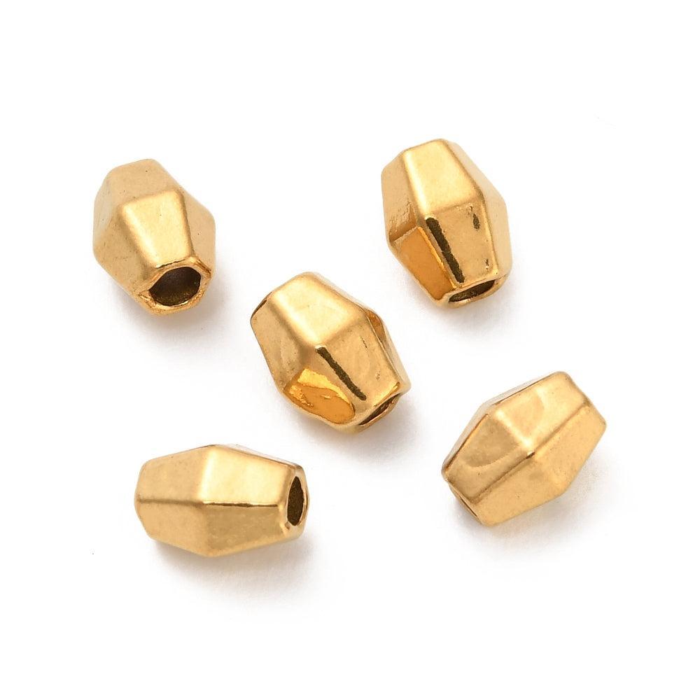 Kraal bicone facet RVS premium 18K goud 5mm - per stuk-Kralen-Kraaltjes van Renate