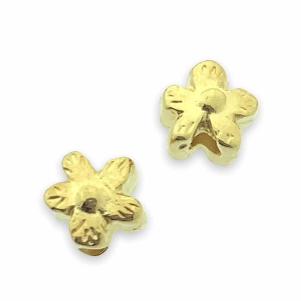 Kraal bloem Ø2.5mm Goud 24kr DQ 8x9mm-Kraaltjes van Renate