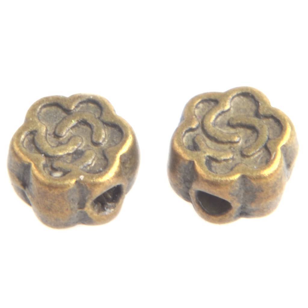 Kraal bloemetje Brons 5x3mm - 10 stuks-Kraaltjes van Renate