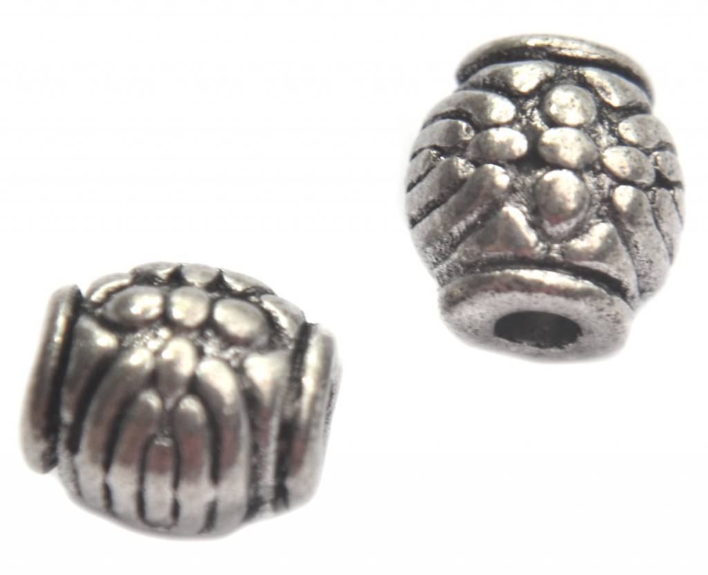 Kraal bloemetje zilver 6mm - 8st-Kraaltjes van Renate