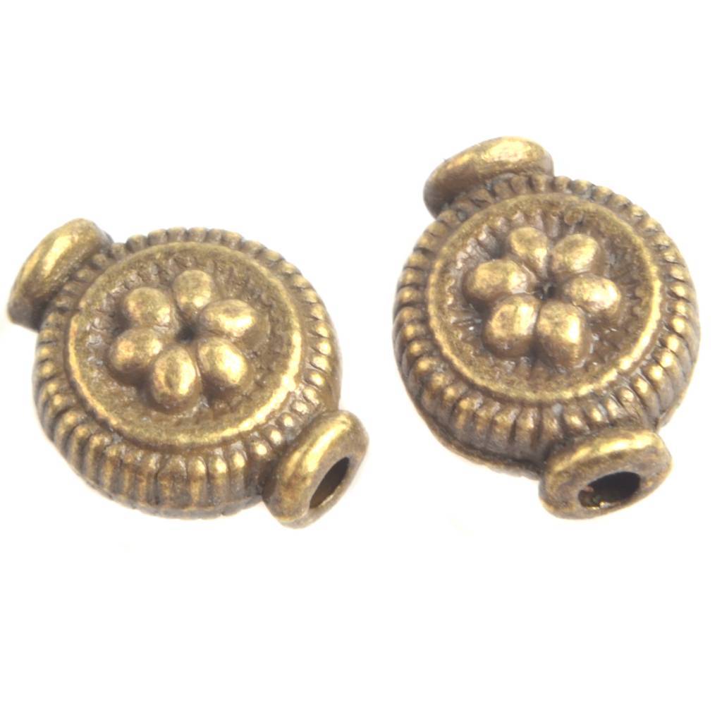 Kraal boho bloemetje Brons 10x8mm - 5 stuks-Kraaltjes van Renate