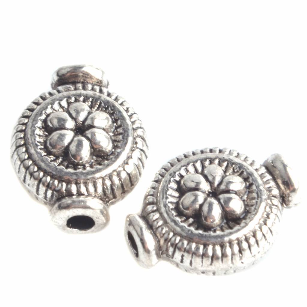 Kraal boho flower Zilver 10x8mm - 8 stuks-Kraaltjes van Renate