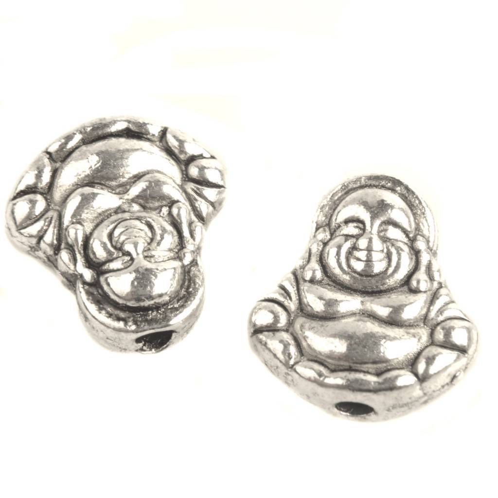 Kraal buddha Zilver 11x10mm - 7 stuks-Kraaltjes van Renate