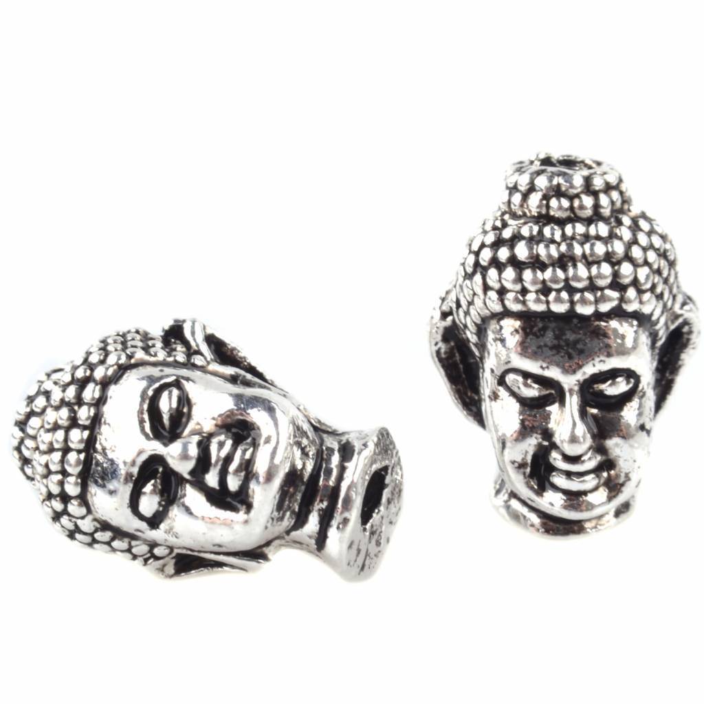 Kraal buddha Zilver 13x10mm-Kraaltjes van Renate