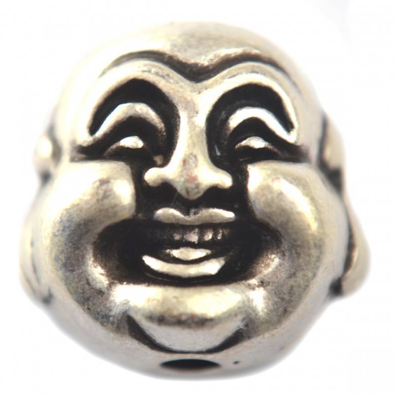 Kraal buddha metaal zilver DQ 20mm-Kraaltjes van Renate