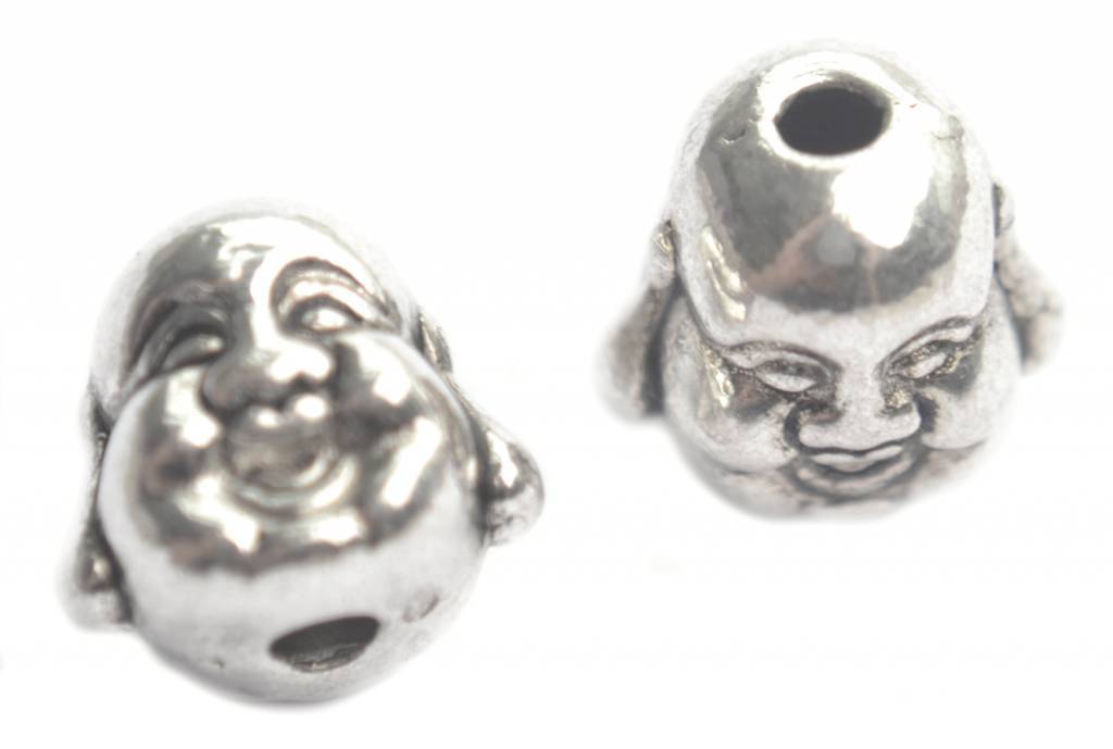 Kraal buddha zilver 10mm - 3 stuks-Kraaltjes van Renate