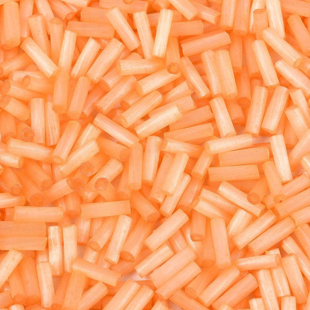 Kraal bugles 6,5mm orange - 8 gram-Kralen-Kraaltjes van Renate