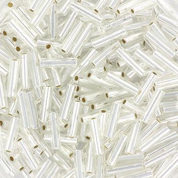 Kraal bugles 6mm Silverlined Crystal - 5 gram-Kralen-Kraaltjes van Renate