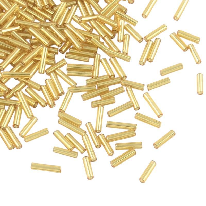 Kraal bugles 6mm goud - 5 gram-Kralen-Kraaltjes van Renate