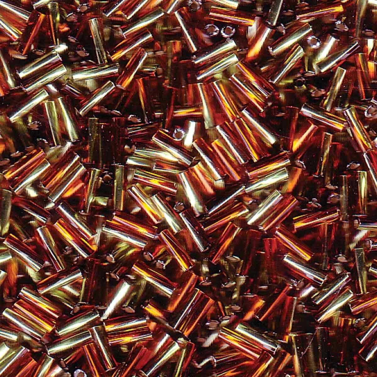Kraal bugles 6mm silverlined green - 5 gram-Kralen-Kraaltjes van Renate