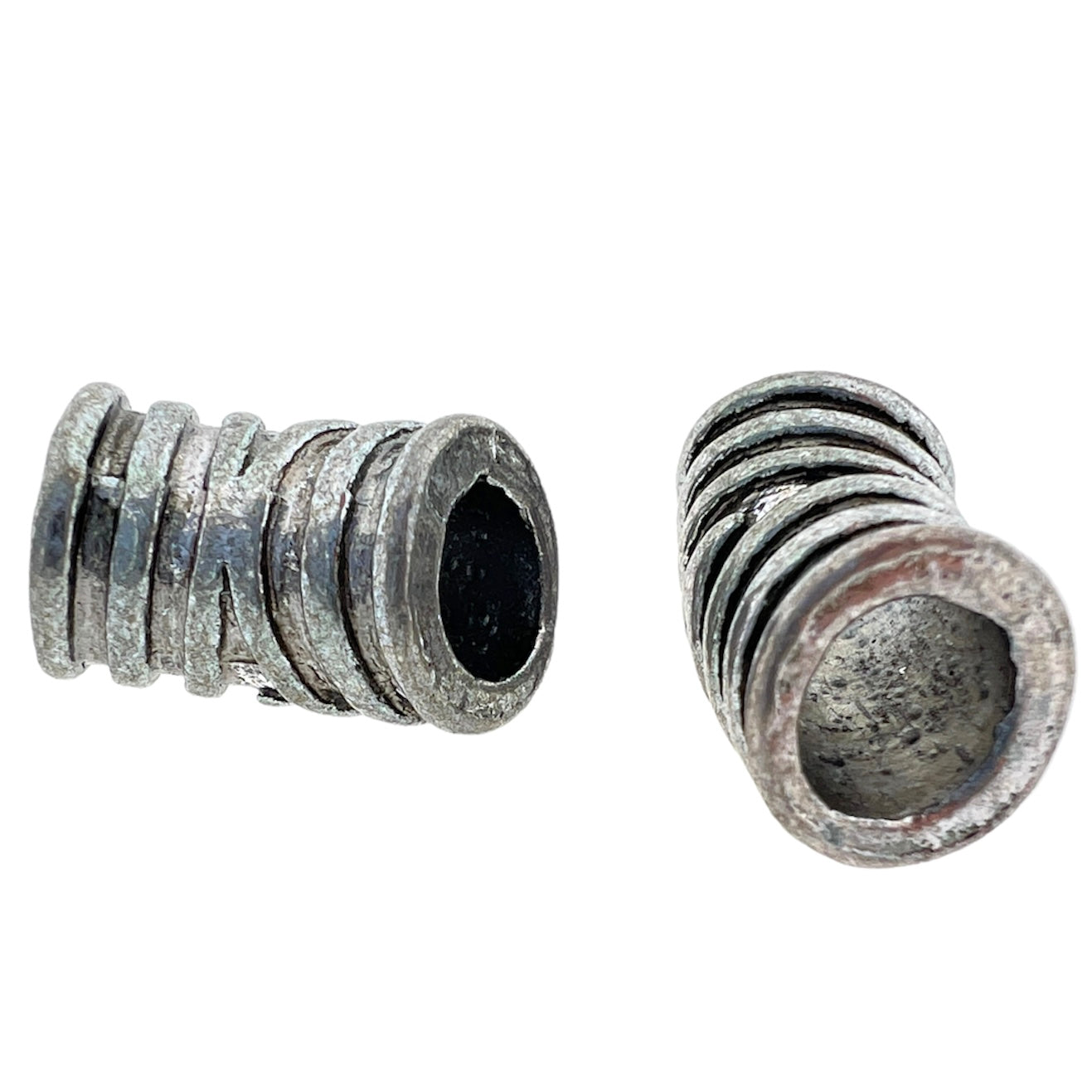 Kraal buis zilver 12x10mm- per stuk-bedels-Kraaltjes van Renate