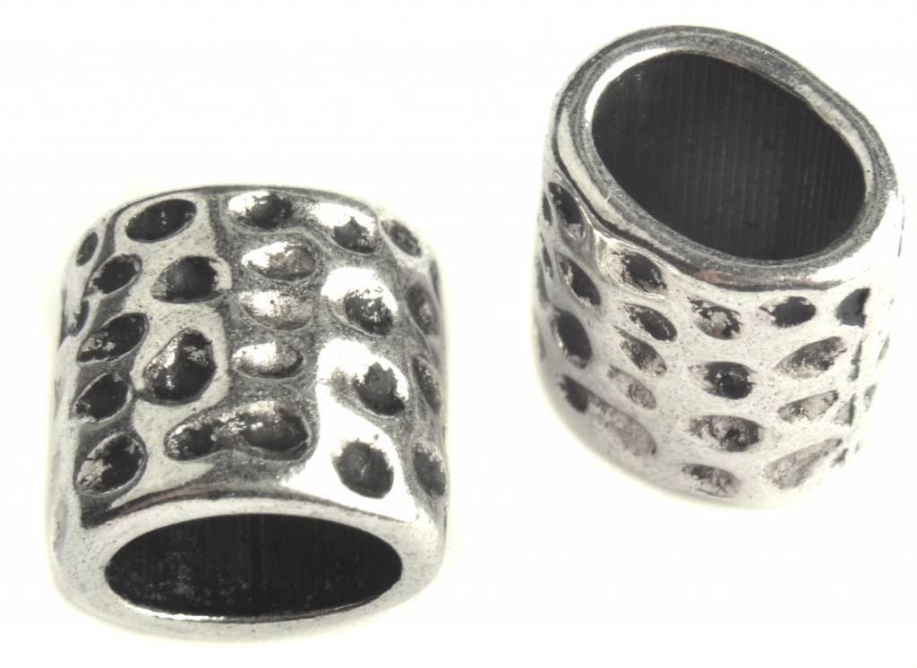 Kraal butsen Ø9x6mm Zilver 12mm-Kraaltjes van Renate