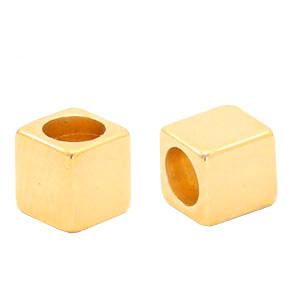 Kraal cube Goud DQ 4x4mm-Kraaltjes van Renate