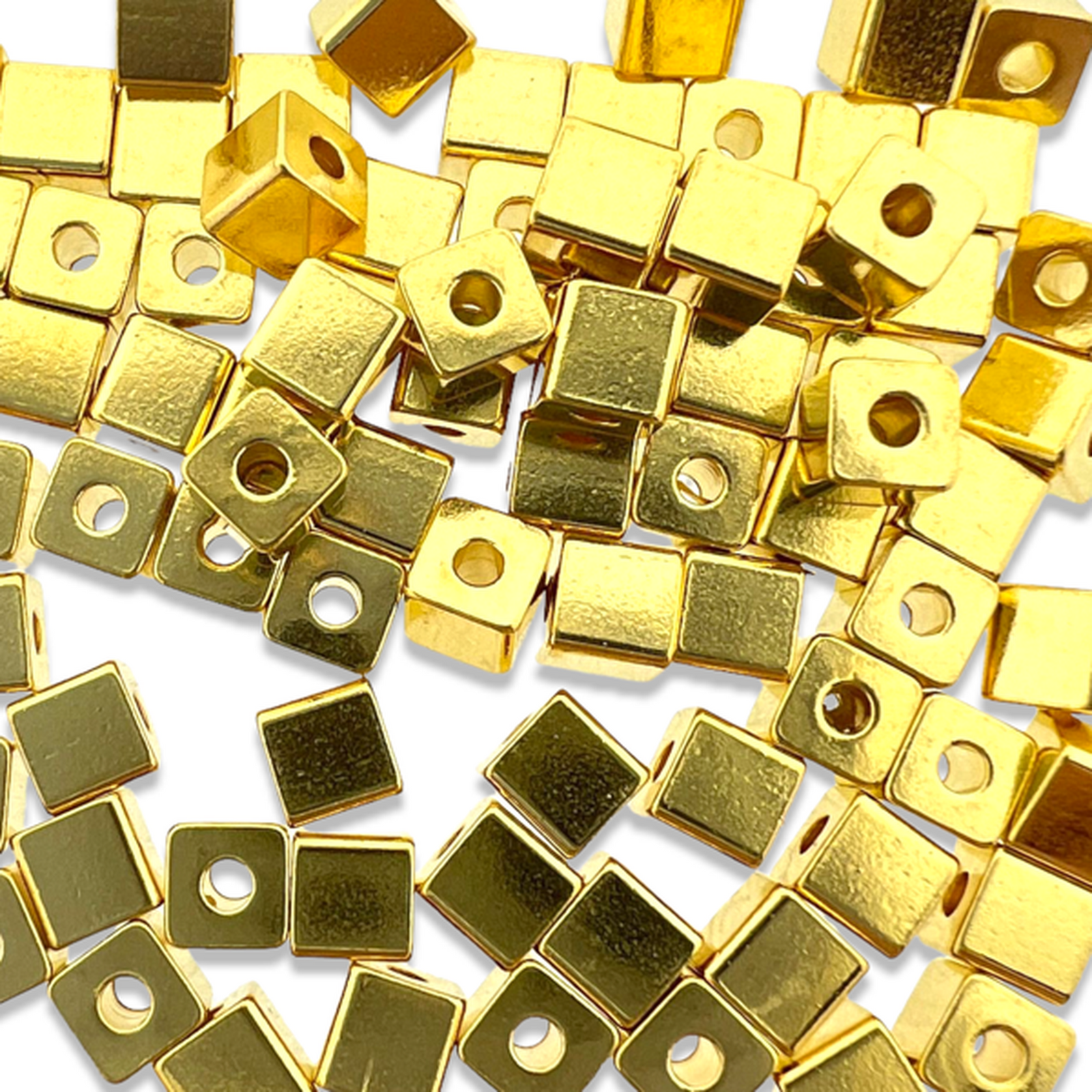 Kraal cube Ø1,5mm Goud DQ 4mm-Kralen-Kraaltjes van Renate