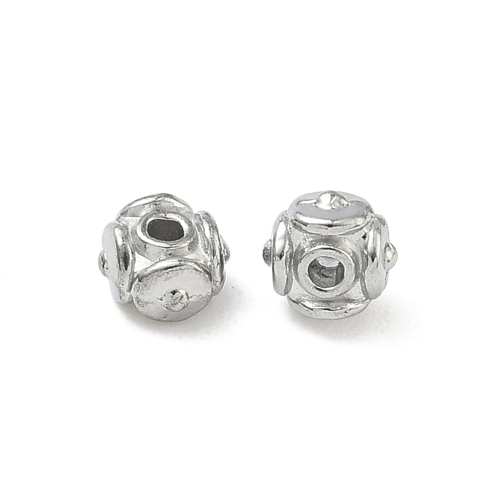 Kraal cube RVS zilver 5,8mm - per stuk-Onderdelen-Kraaltjes van Renate